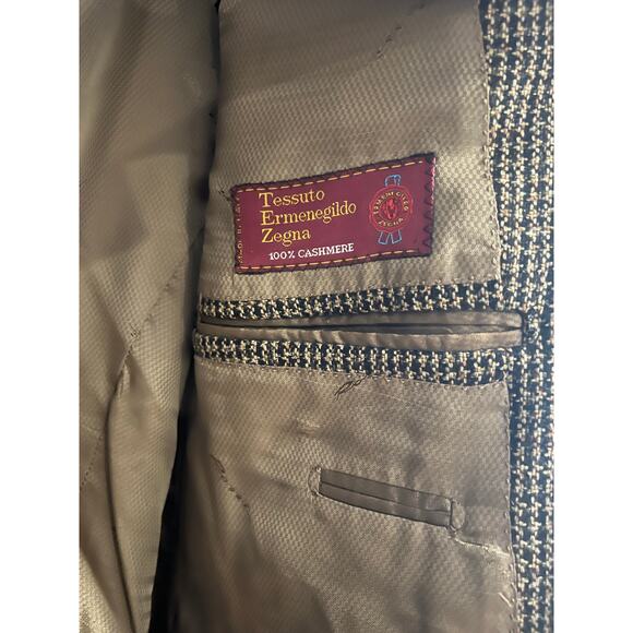 Ermenegildo Zegna Rossi High Fashion 100% Cashmere Tweed Suit Coat Jacket US 42L - Picture 5 of 8